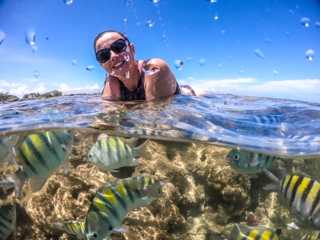 Fotos com os peixes e corais em Morro de São Paulo